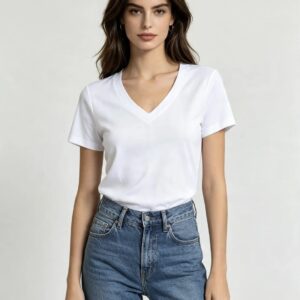 חולצת בייסיק קו חגורה ONE SIZE (מידות 36-40) צווארון V